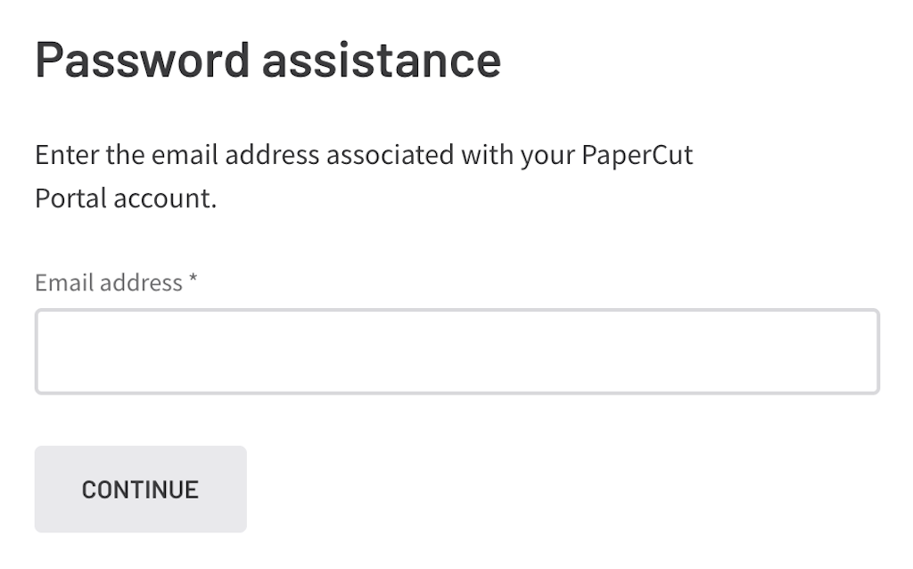 Password assistance